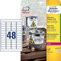 Merkloos sans marque avery ultra-sterke witte etiketten formaat 457 x 212 mm (b x h) 960 stuks 48 per blad