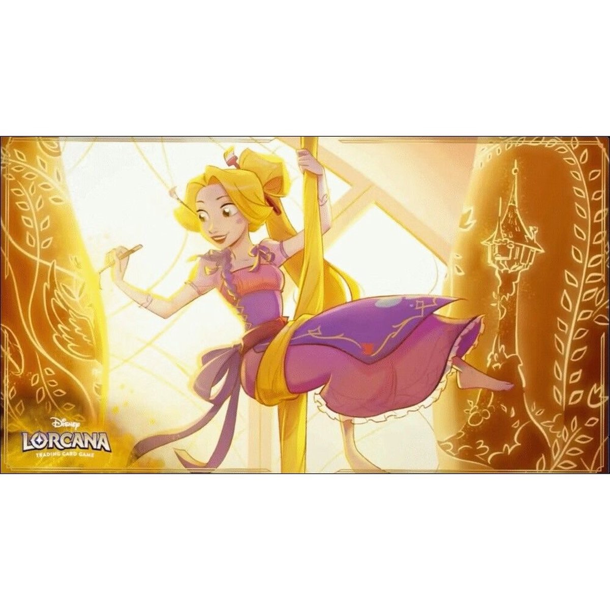Disney company disney lorcana tcg: tangled playmat - non-slip neopreen speelmat van 61 x 34 cm