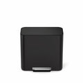 Simplehuman mini pedaalemmer -15 l - met twee compartimenten - met zakkenrand - mat zwart rvs