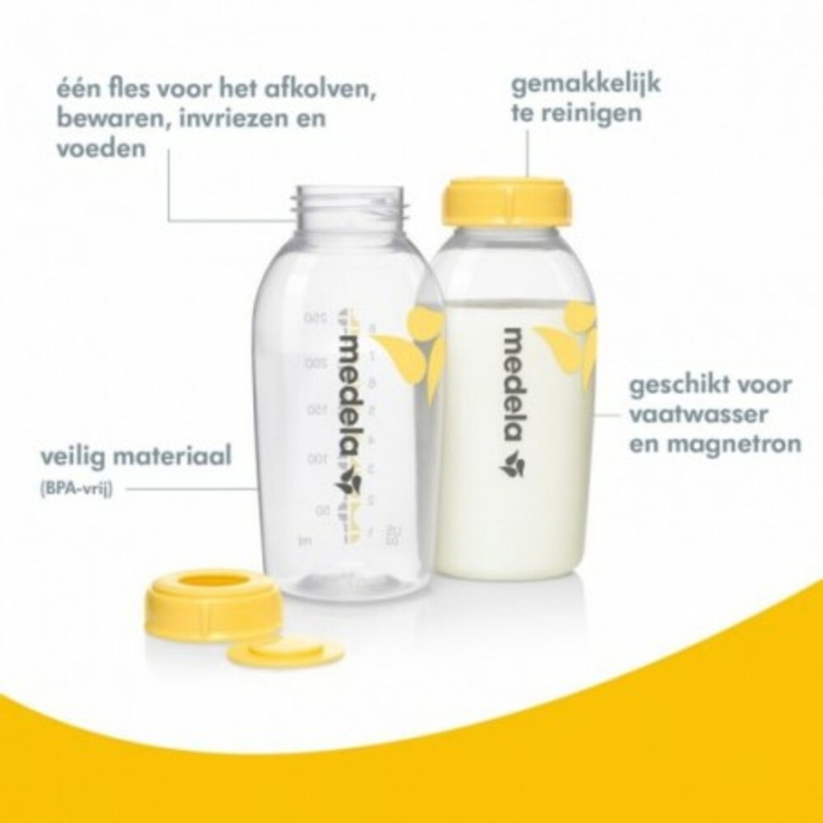 Medela moedermelk bewaarflesjes – bpa-vrij - set van 2x 250 ml per fles