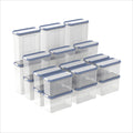 Rotho domino - set voorraadbussen en strooibussen 24-delig - vaatwasser bestendig - blauw