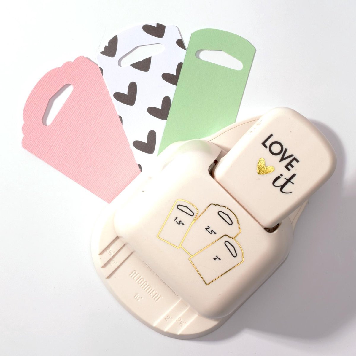 Vaessen creative pons - 3 in 1 label pons - 3,8 - 5 - 6,8 cm - hangtags - ivoor