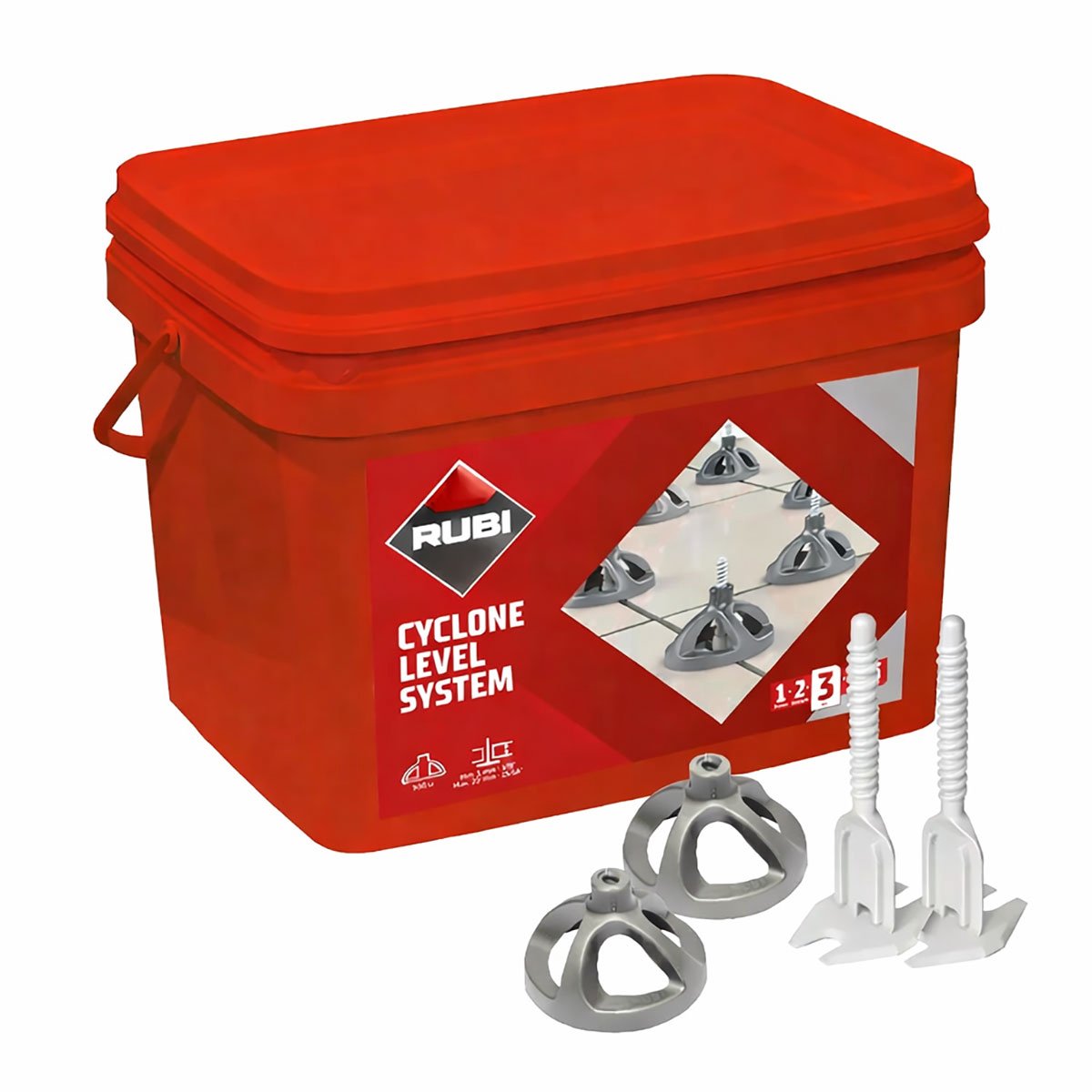 Rubi cyclone level starterskit | 1,5 mm | 3 - 18 mm | 100 caps + 300 strips - 35964