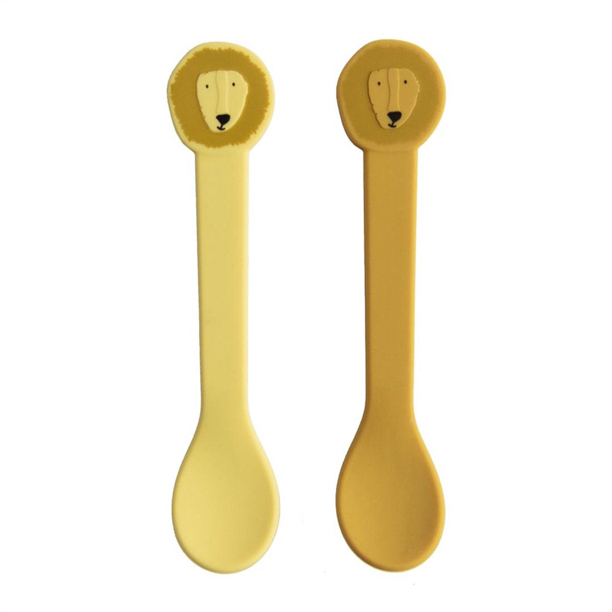 Trixie siliconen lepel 2-pack mr. lion - kinderservies - stainless steel 100% food grade silicone - set 2 lepels - vaatwasbestendig