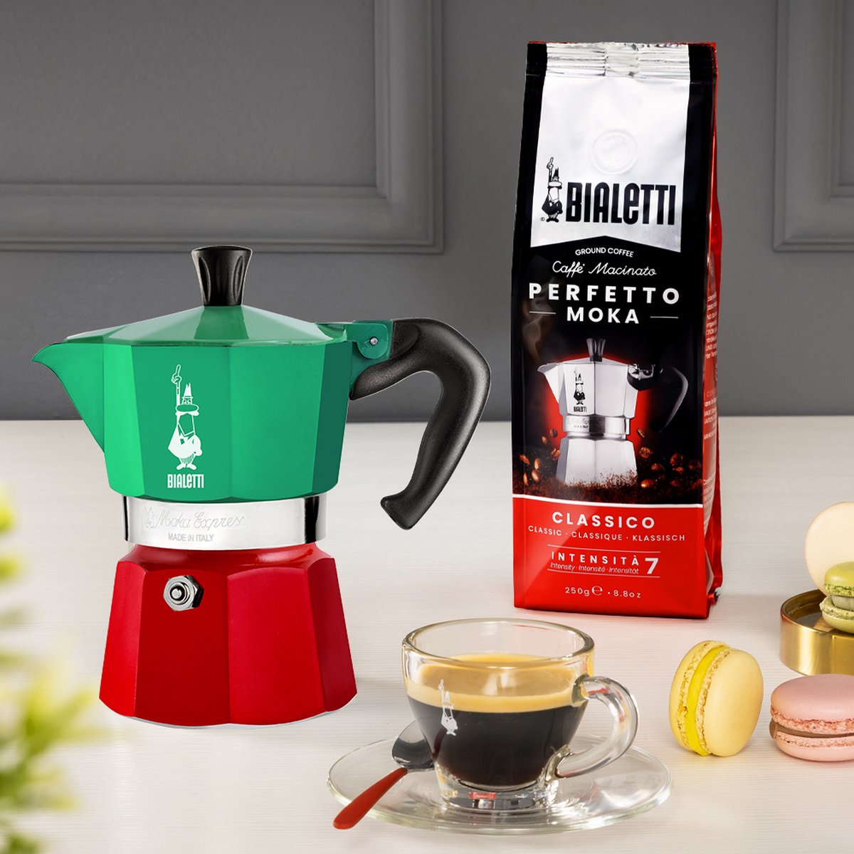 Bialetti moka express italia - percolator - 3 kops - aluminium