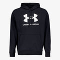 Under armour ua rival fleece logo hd-blk heren sporttrui - zwart - wit