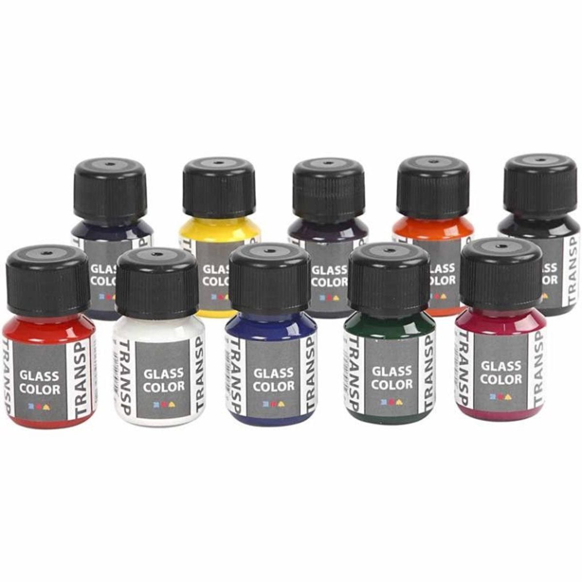 Creativ Company Glasfarbe, transparente Glasfarbe, 10 x 30 ml