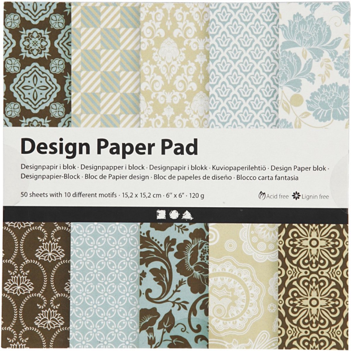 Creativ company cc design papier blok 15,2x15,2 cm 50 vel