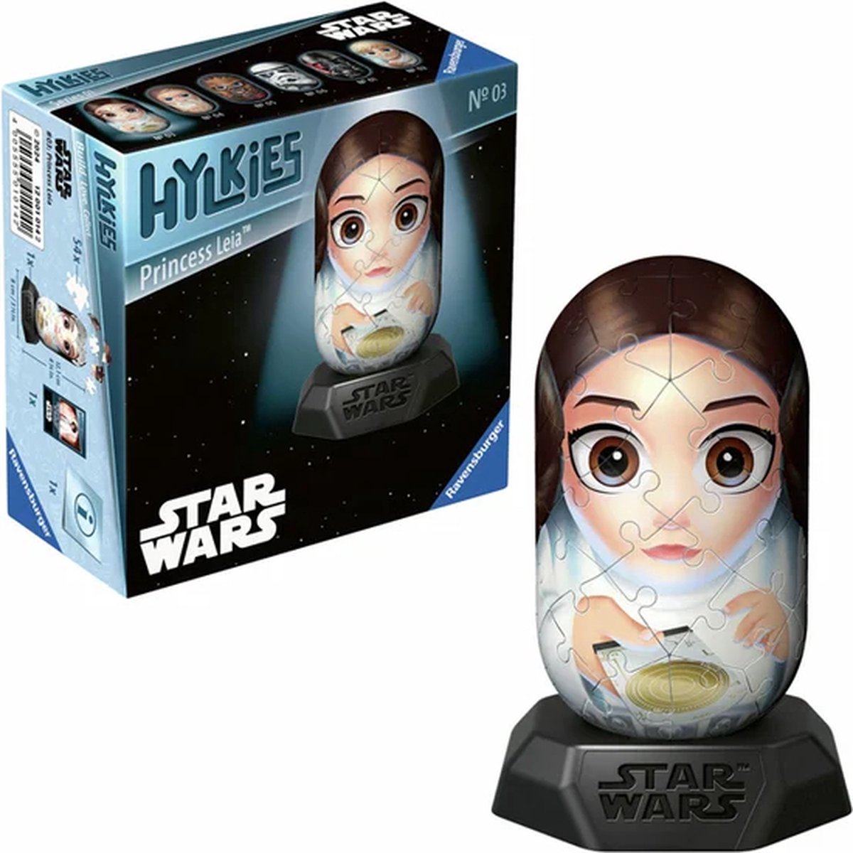 Ravensburger 3D-Puzzle Hylkies Star Wars Prinzessin Leia, 54 Teile.