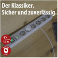 Brennenstuhl eco-line 13.500a stekkerdoos met overspanningsbeveiliging 6-voudig lichtgrijs 1,5m h05vv-f 3g1,5