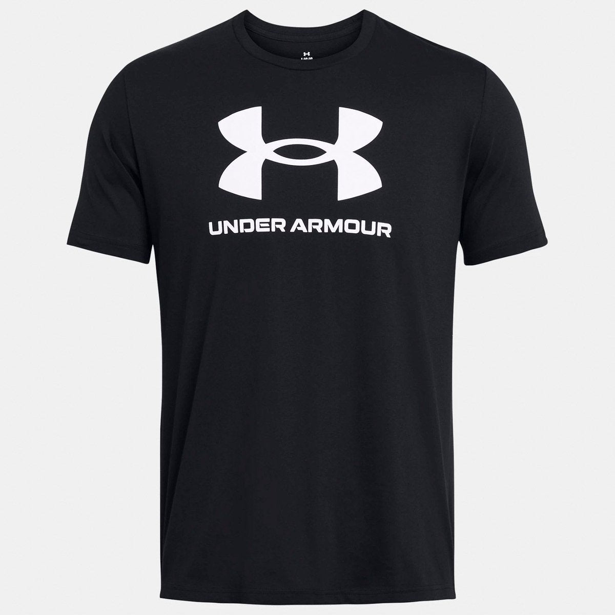 Under armour ua sportstyle logo update ss-blk heren sportshirt - zwart - wit xl