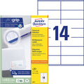Avery witte etiketten quickpeel formaat 105 x 41 mm (b x h) 1.400 stuks 14 per blad doos van 100 blad