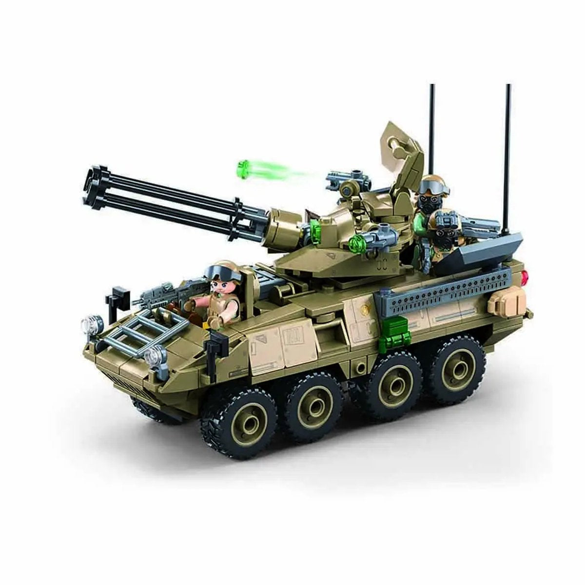 Sluban army oef stryker ads bouwspeelgoed kinderen vanaf 6 jaar – constructiespeelgoed modelbouw – bouwdoos met 320 bouwstenen – m38-b1258