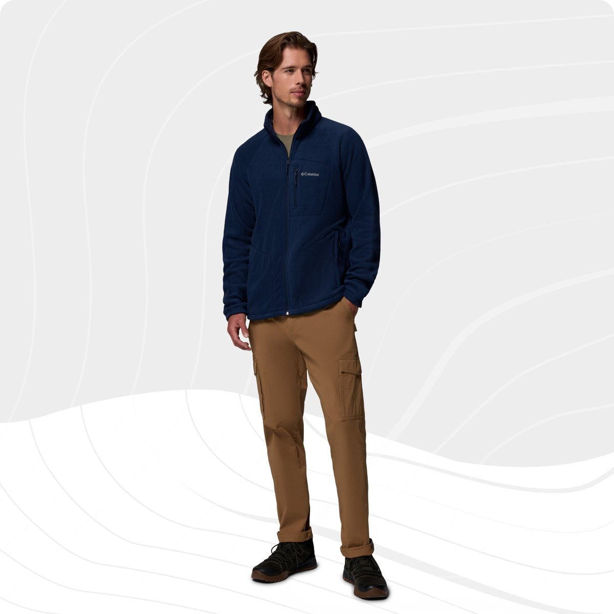 Columbia fast trek™ ii full zip fleece trui - fleecetrui met volledige ritssluiting - fleece jas heren - blauw - maat s