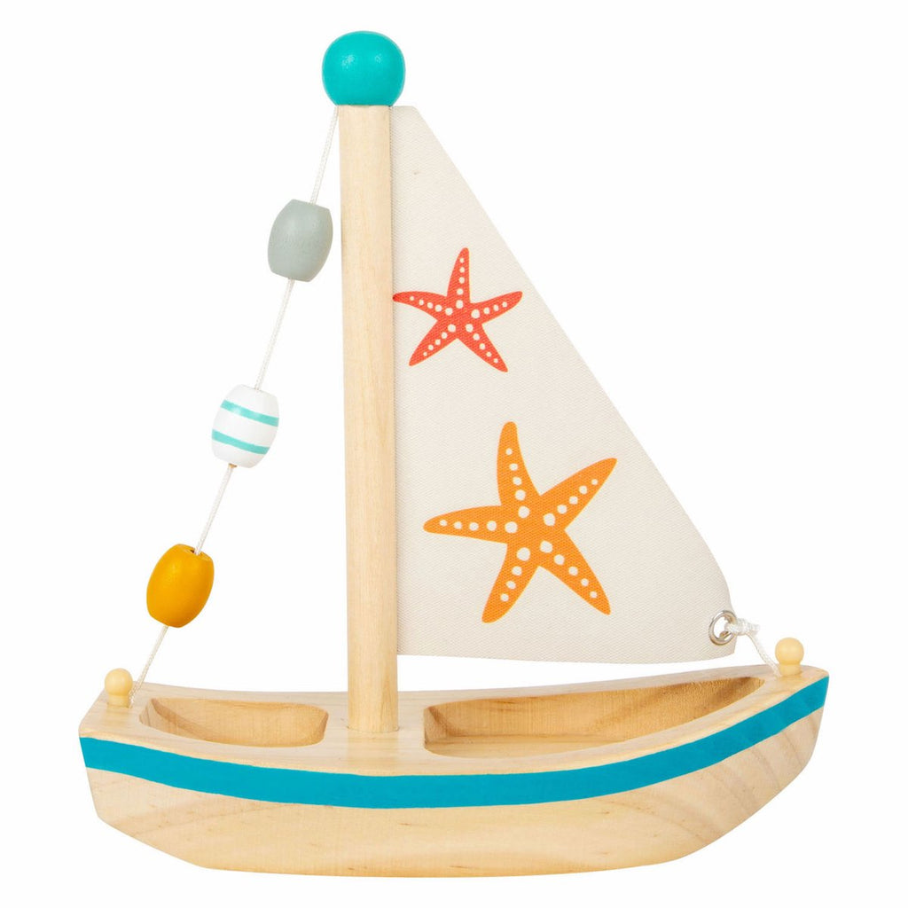 Small foot - badspeelgoed houten zeilboot zeester