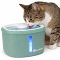 Flamingo drinkfontein kat – hond – 2,5l – groen – met koolstoffilter kunstharsfilter – stille pomp – lichtindicator – usb-kabel 150 cm – finto
