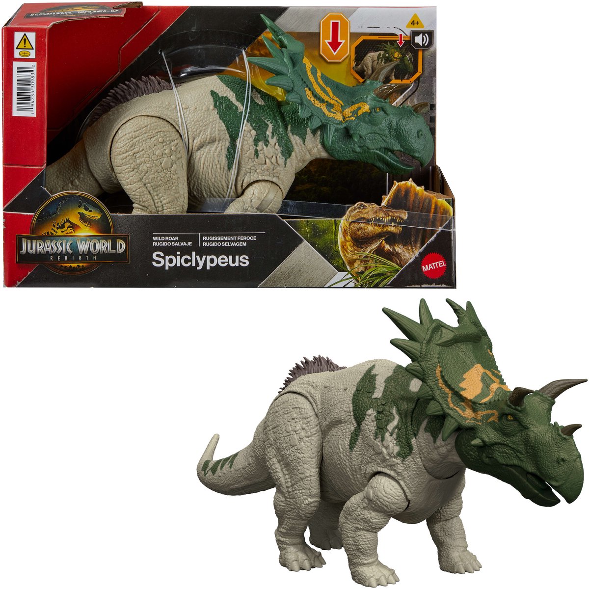 Mattel jurassic world rebirth - wild brullende spiclypeus