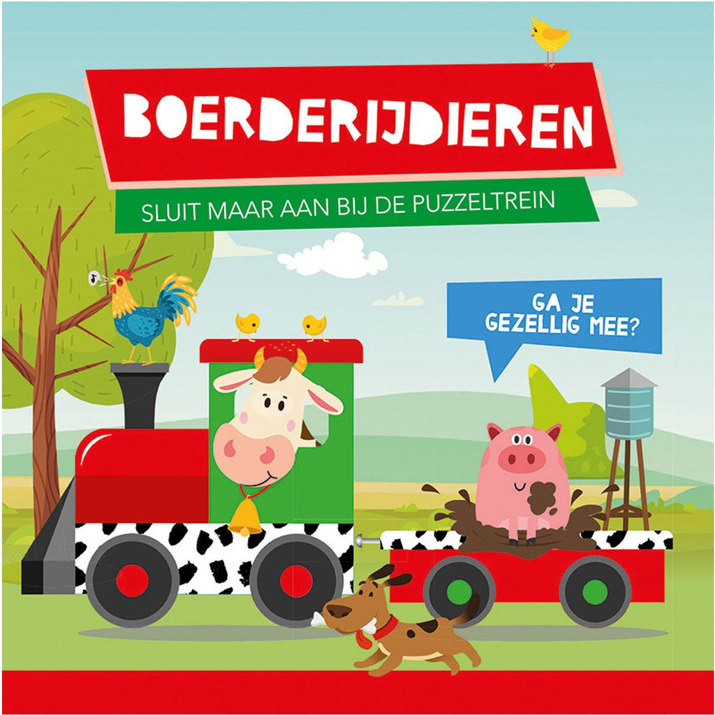Lantaarn Publishers Buch und Puzzle Zug Bauernhoftiere