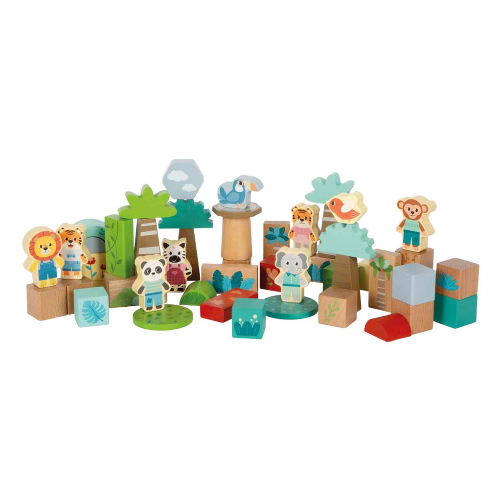 Small Foot - Holzbausteine ​​Dschungelfreunde fsc - 50dlg.