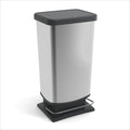 Rotho paso plus pedaalemmer - prullenbak - 40 ltr - bpa vrij - zilver