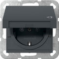 Gira systeem 55 wandcontactdoos met randaarde klapdeksel 1v antraciet 445428