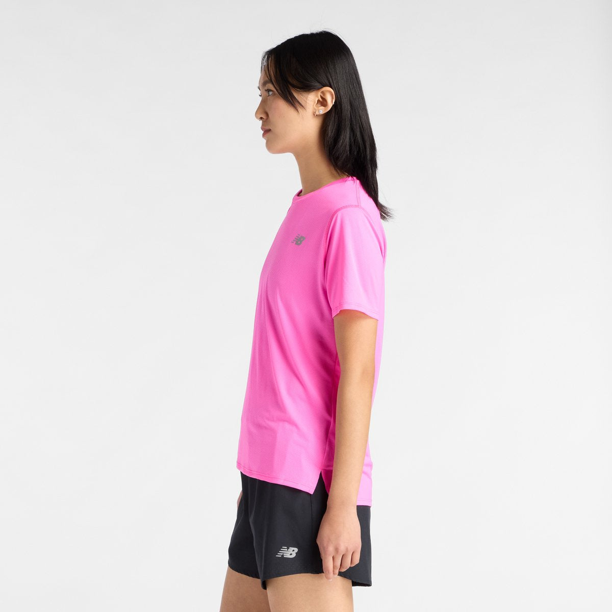 New balance sport essential t-shirt dames sportshirt - pink m