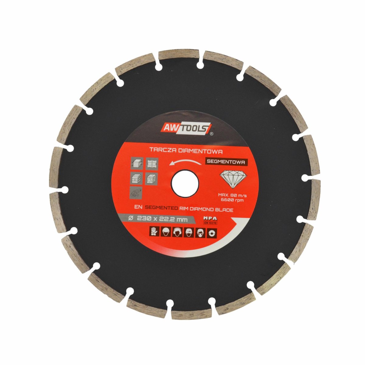 Awtools - diamantzaagblad segment - 400mm - voor droogsnijden