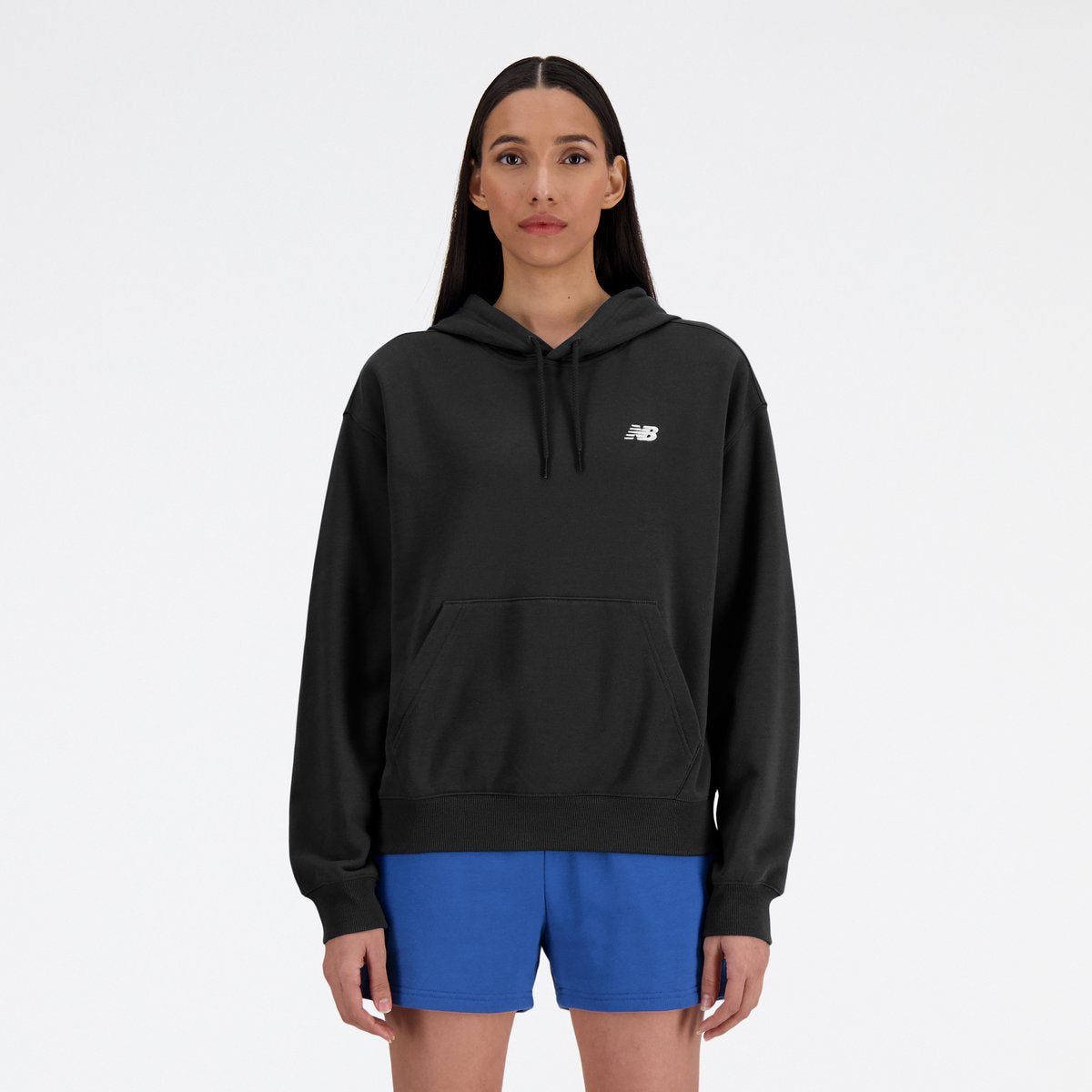 New balance sport essentials fleece hoodie dames trui - black xl