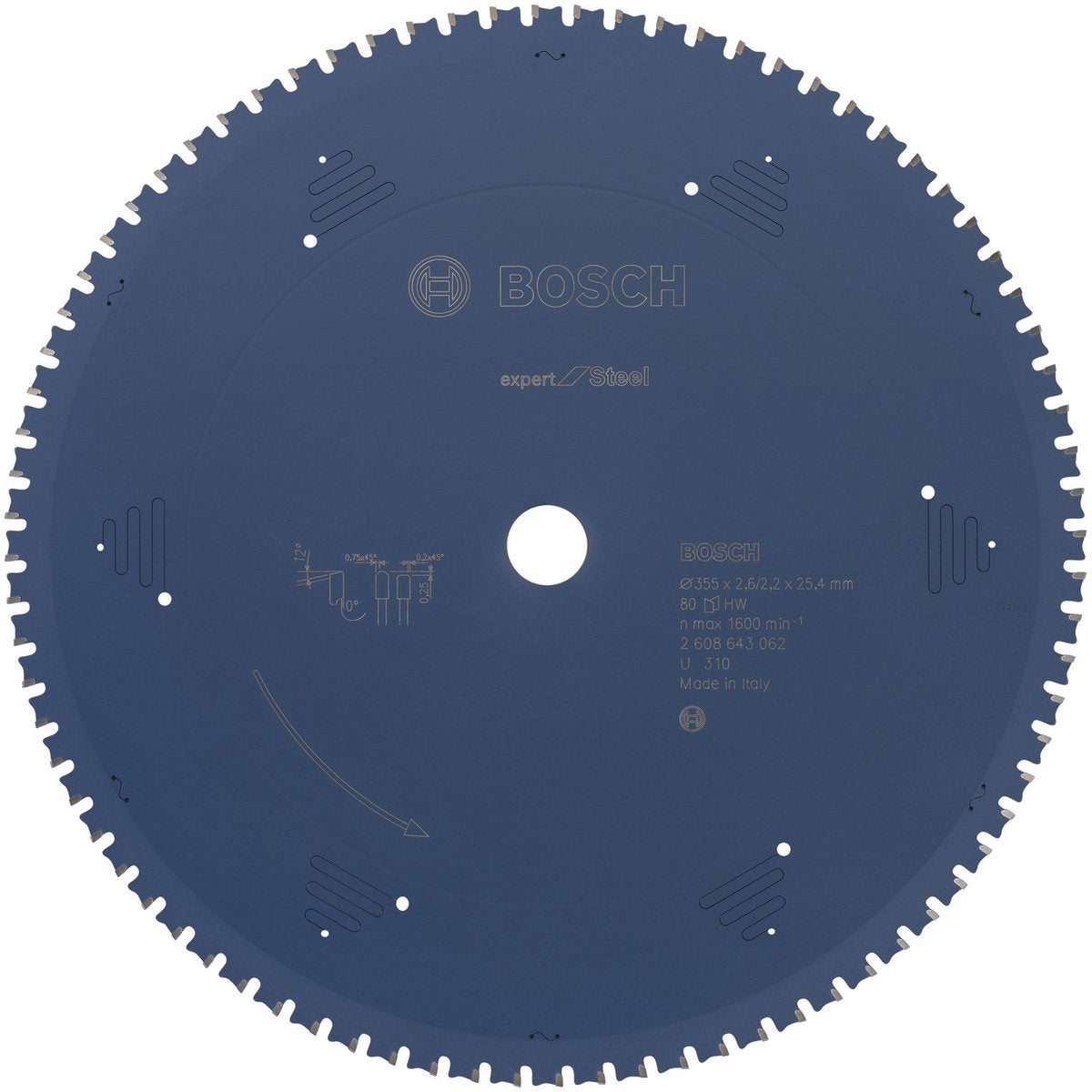 Bosch circular saw blade expert for steel 355 x 25,4 x 2,2 mm, 80