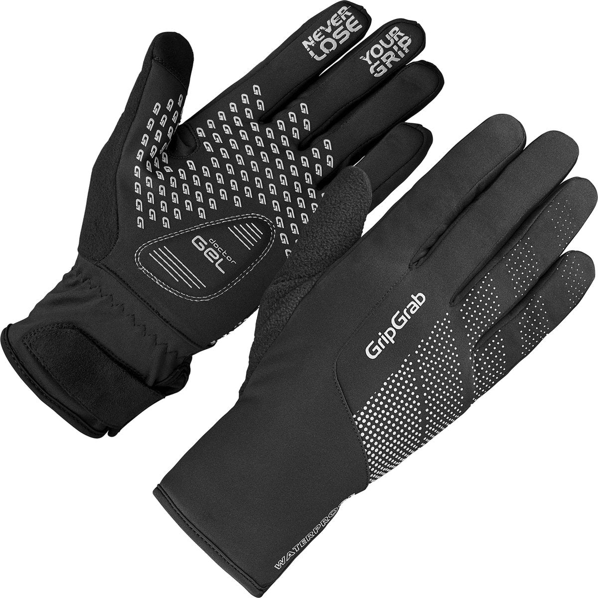 Gripgrab - ride waterproof winter fietshandschoenen lange vinger waterdicht met padding - unisex - zwart - maat m