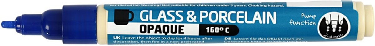Creativ Company Glas- und Porzellanmarker, undurchsichtig – dunkelblau