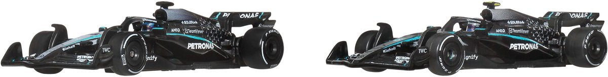 Hot wheels premium formula 1 set van 2 auto's - amg petronas formula 1 team russell en antonelli