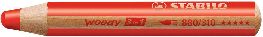 STABILO woody 3 in 1 – vielseitiger Farbstift – rot