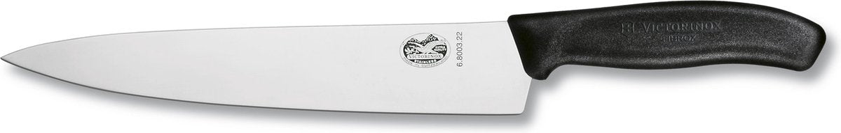 Victorinox swiss classic koksmes - 22cm - rvs fibrox - zwart - blister