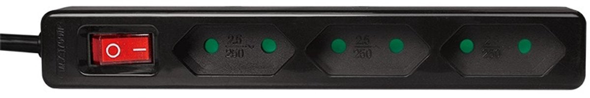 Logilink lps230b stekkerdoos met schakelaar 3-voudig zwart contourstekker 1 stuk(s)
