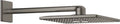 Grohe rainshower hoofddouche+arm vierkant hard graphite geborsteld