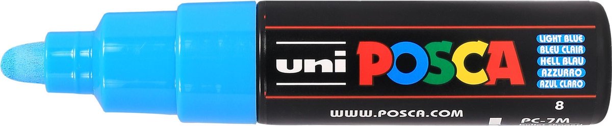 Uni Posca Lackmarker 7m hellblau – konische Spitze 4,5 mm