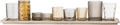 Bloomingville - waxinelichtjes - glas hout - bruin - set van 10 - l56xh10xb14 cm