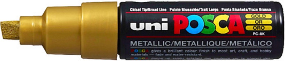 Uni Posca Lackmarker 8k Gold – Keilspitze 8 mm