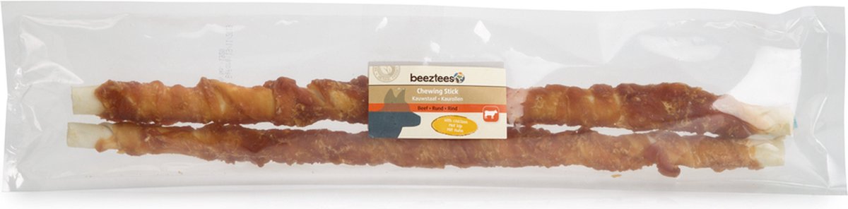 Beeztees culinair kauwstaaf met kip 2 stuks 45 cm - hondensnack - kauwsnack -