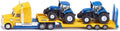Siku 1805, vrachtwagen met new holland-tractoren, 1:87, metaal kunststof, geel blauw, vele functies