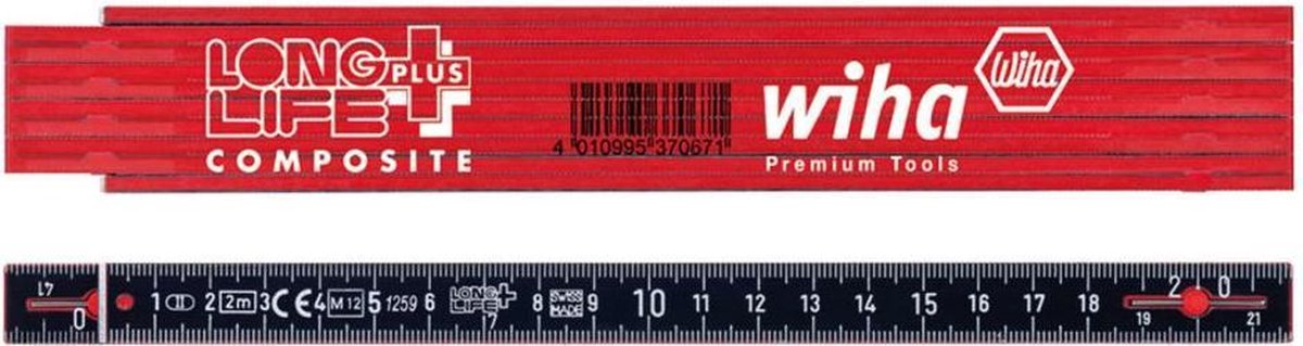 Wiha duimstok longlife® plus composite 2 m metrisch, 10 delen - 37067