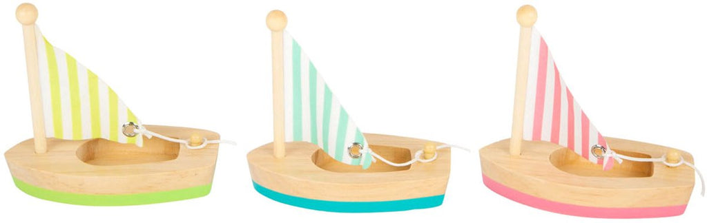 Small Foot – Badespielzeug: Segelboote aus Holz, 3er-Set