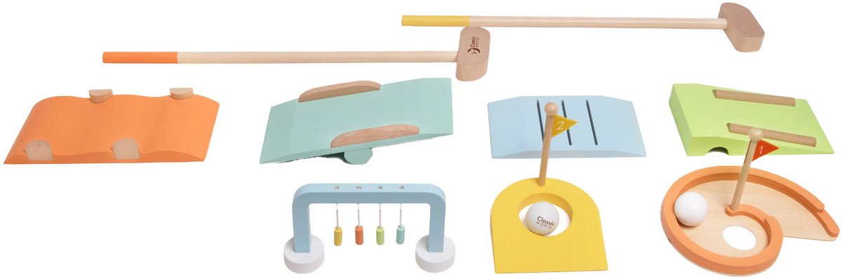 Klassiker World Holz-Golfset, 11-teilig.