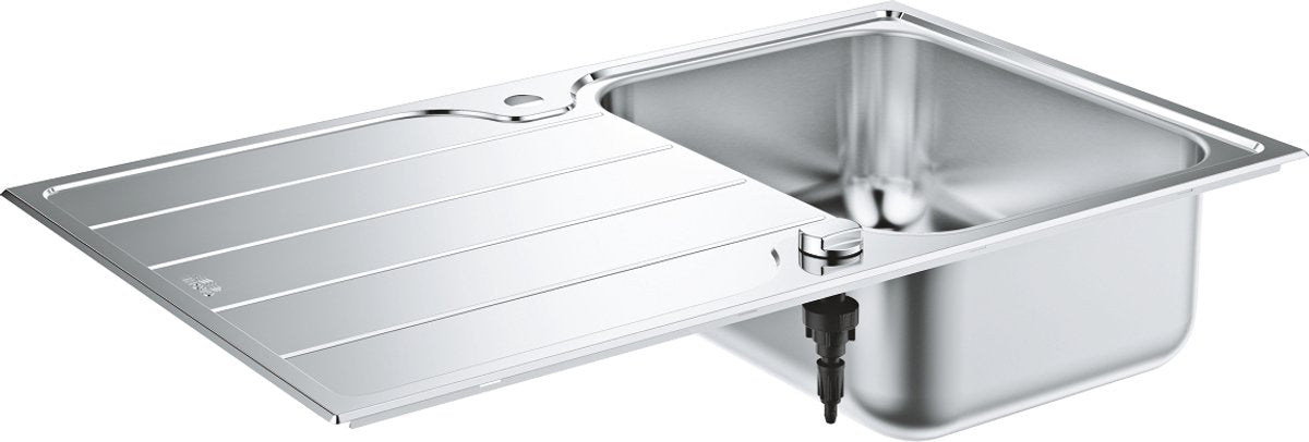 Grohe k500 roestvrijstalen spoelbak met korfplug