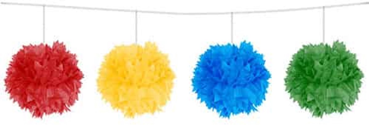 Folat bv gekleurde pompom slinger