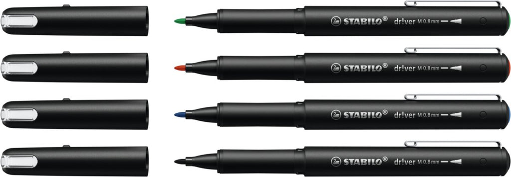 Stabilo dr!ver medium fineliners - 4dlg.
