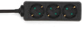 Nedis stekkerdoos - randaarde stekker type f (cee 7 7) - 3-wegs - 1.50 m - 3680 w - 16 a - zwart