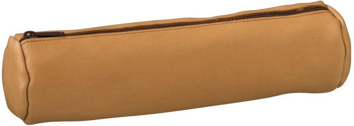 Elba oxford pennenetui 22x6cm leder rond beige