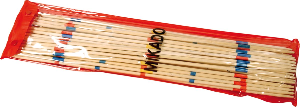 Longfield mikado jumbo 50 cm – in kunststof etui – groot concentratie- behendigheidsspel voor binnen buiten – familiespel – engelhart